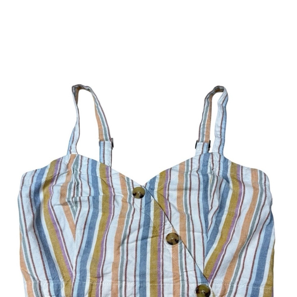 Women's Aeropostale Spaghetti Strap Crop Top Medium Striped With Linen